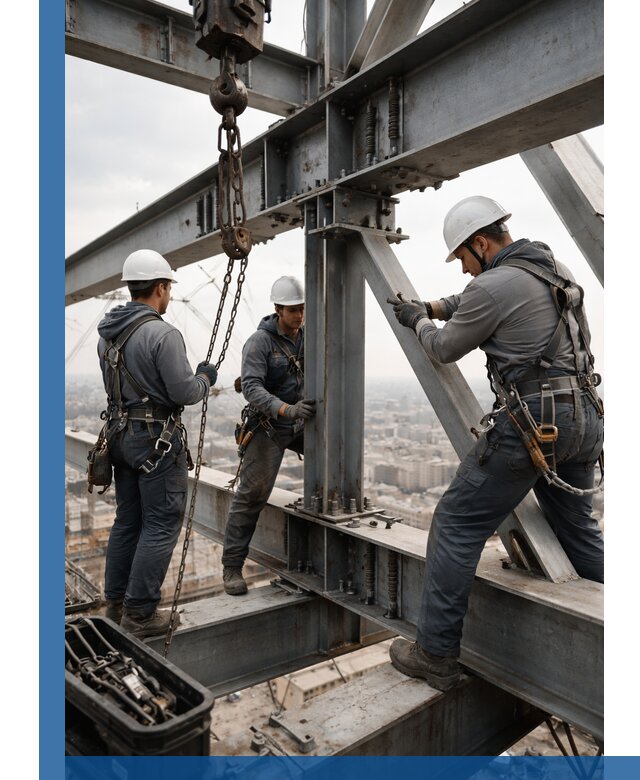 Профессиональный монтаж металлоконструкций на высоте в Искитиме