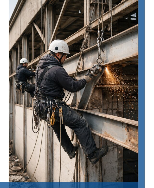 Демонтаж металлоконструкций на высоте в Искитиме от 6625р. |ВЫСОТНИК-Скм