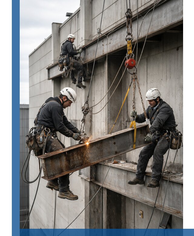 Демонтаж металлоконструкций на высоте в Искитиме под ключ