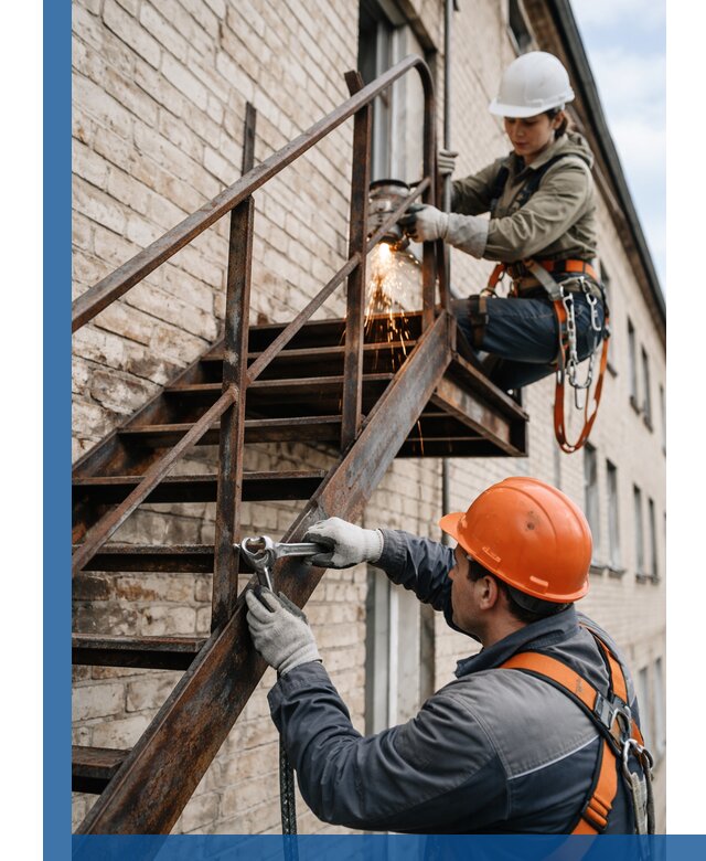 Ремонт и восстановление пожарных лестниц с выездом в Искитиме