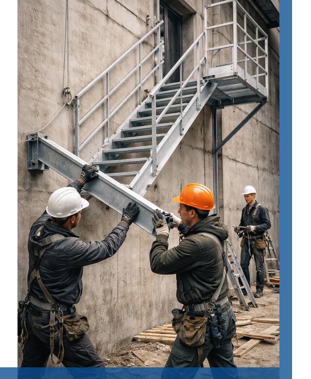 Монтаж металлических лестниц в Искитиме от 15288 р. | ВЫСОТНИК-Скм