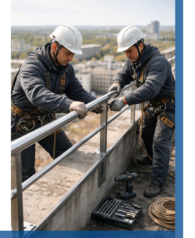 Монтаж перил на высоте в Искитиме от 2548 р. | ВЫСОТНИК-Скм