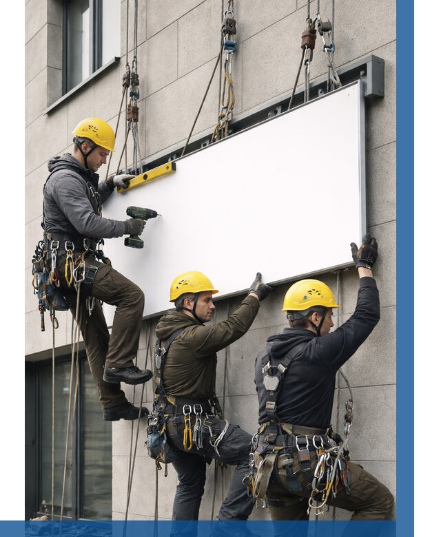 Монтаж рекламной вывески в Искитиме от 8154 р. | ВЫСОТНИК-Скм