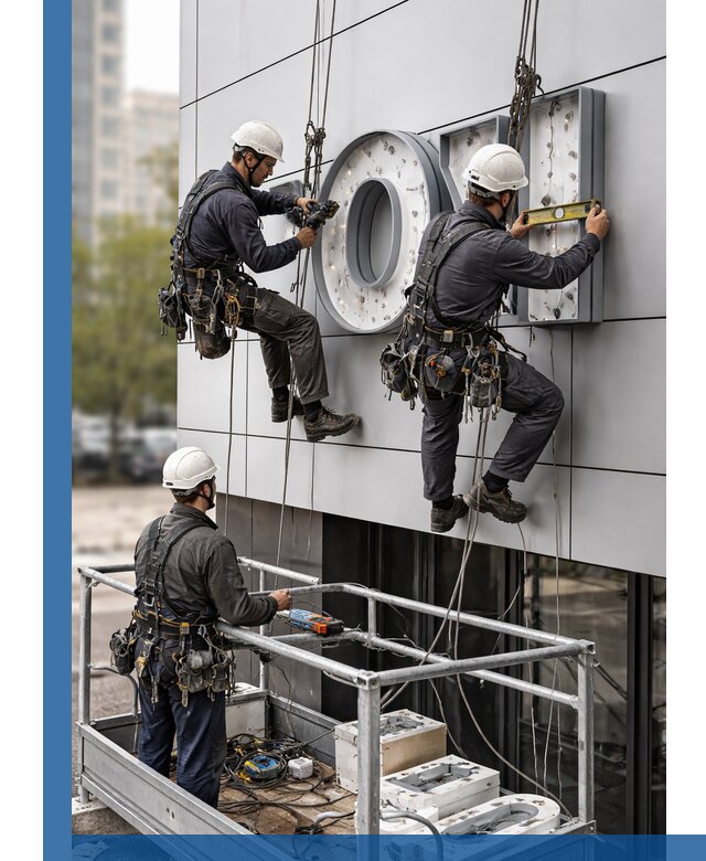 Профессиональный монтаж световых букв в Искитиме под ключ