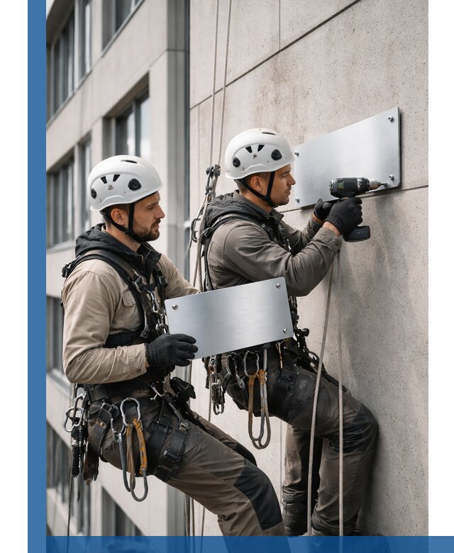 Монтаж табличек и указателей в Искитиме для зданий и сооружений