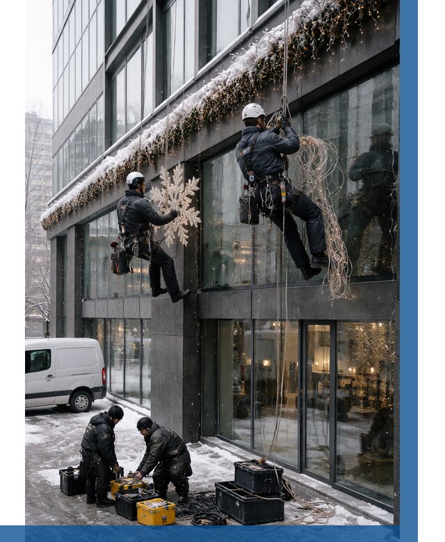 Демонтаж новогоднего оформления в Искитиме от 5606 р. | ВЫСОТНИК-Скм