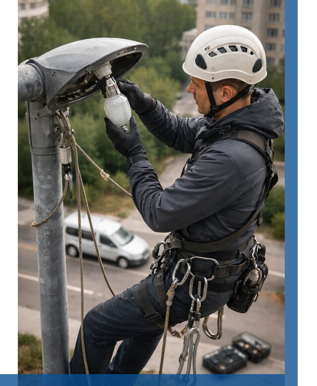 Замена ламп на высоте в Искитиме от 2548 р. | ВЫСОТНИК-Скм