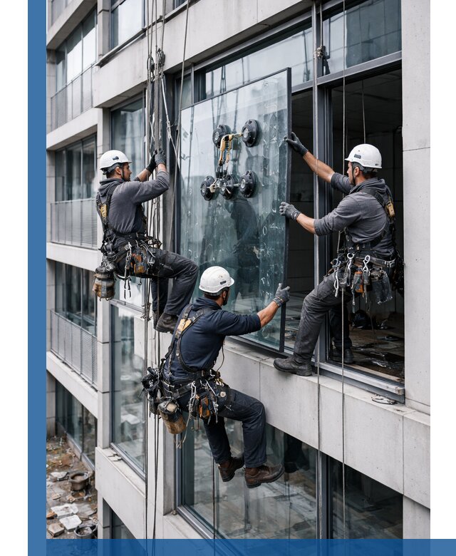 Фасадное остекление и монтаж витражей зданий в Искитиме под ключ