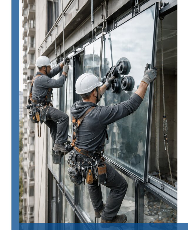 Витражное остекление фасадов и лоджий в Искитиме под ключ