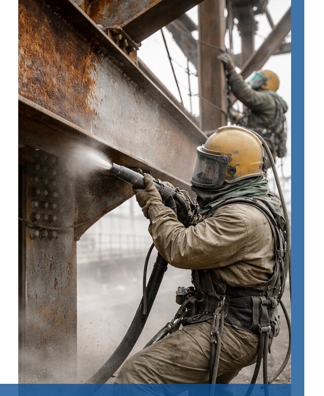 Пескоструйная очистка металлоконструкций в Искитиме по 612 р. ВЫСОТНИК-Скм