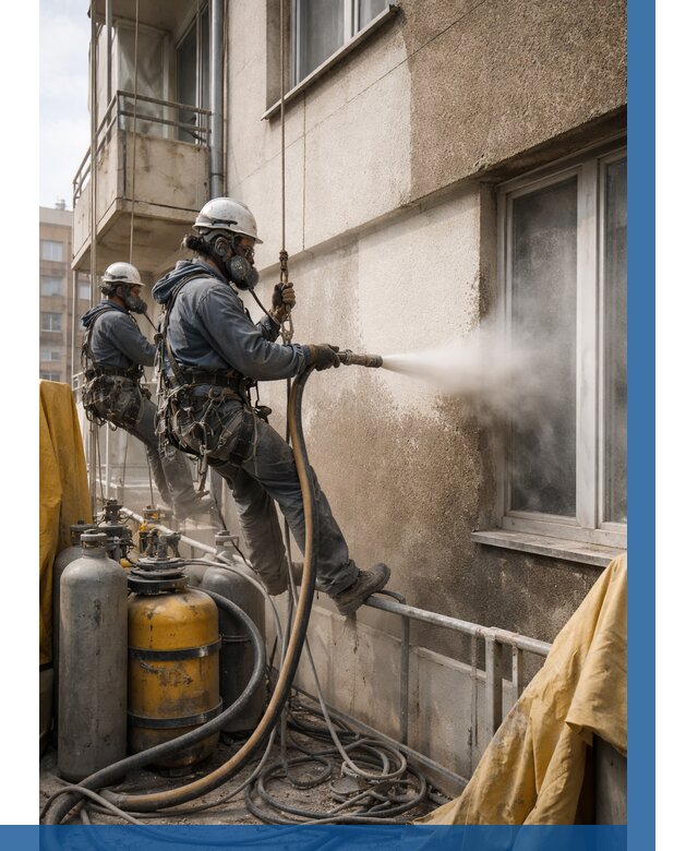 Пескоструйная очистка фасада в Искитиме от 662 р. | ВЫСОТНИК-Скм