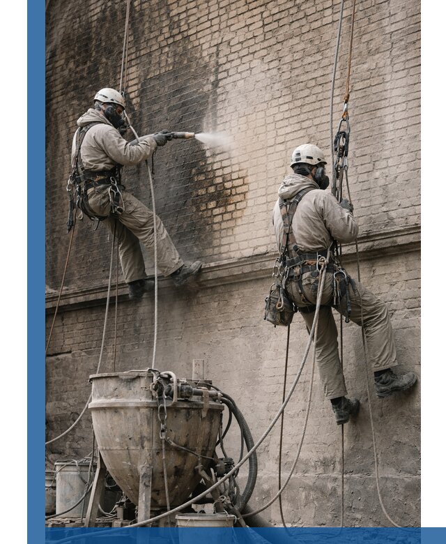 Пескоструйная очистка фасадов в Искитиме профессионально