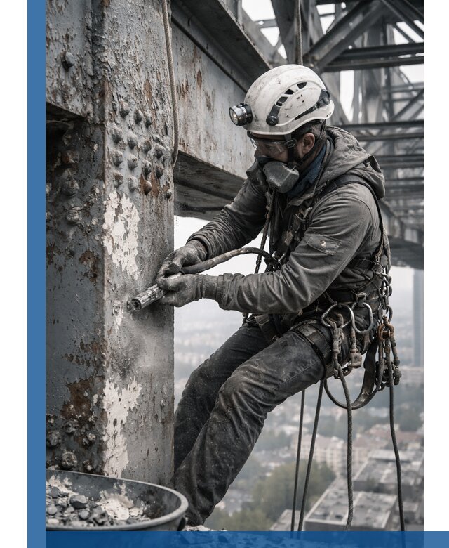 Удаление старой краски с металлических конструкций в Искитиме