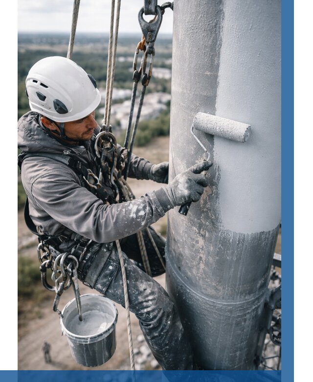 Покраска мачт связи под ключ в Искитиме от 866 р. | ВЫСОТНИК-Скм