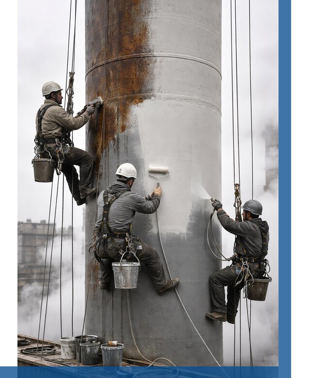 Покраска дымовых труб в Искитиме от 8663 р. | ВЫСОТНИК-Скм