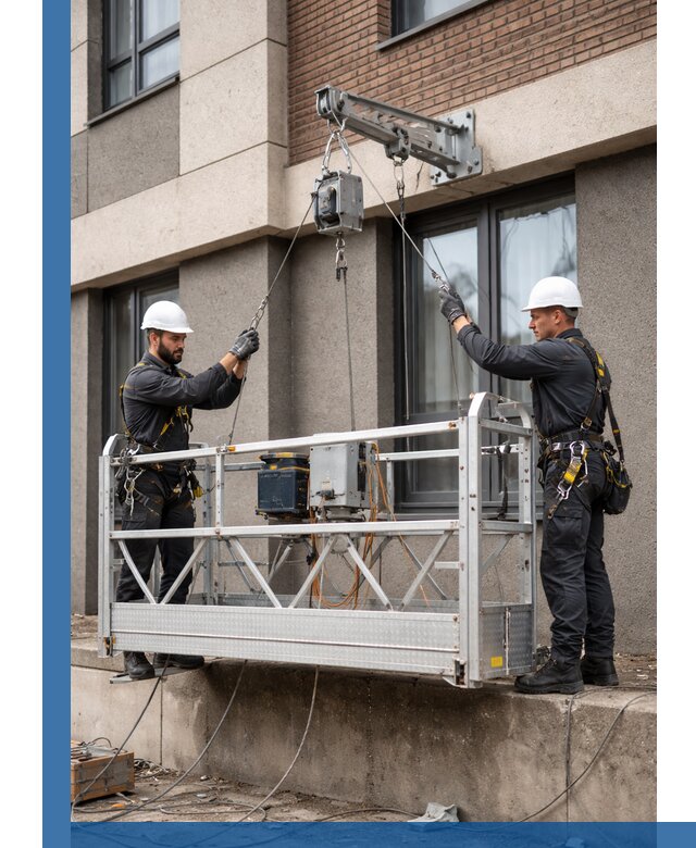 Монтаж и подъем фасадной люльки в Искитиме с гарантией безопасности