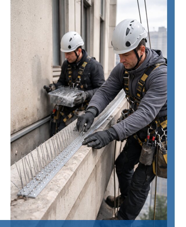 Установка шипов от птиц в Искитиме от 866 р. | ВЫСОТНИК-Скм